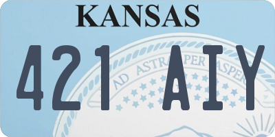 KS license plate 421AIY
