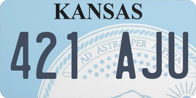 KS license plate 421AJU