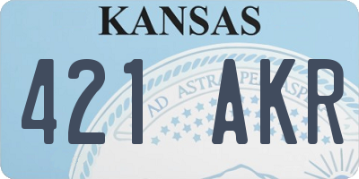 KS license plate 421AKR