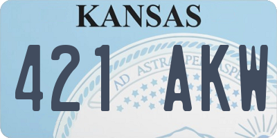 KS license plate 421AKW