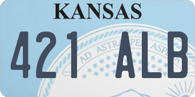 KS license plate 421ALB