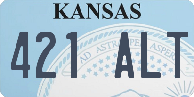 KS license plate 421ALT