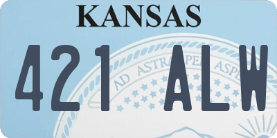 KS license plate 421ALW