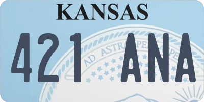 KS license plate 421ANA