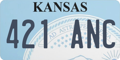 KS license plate 421ANC