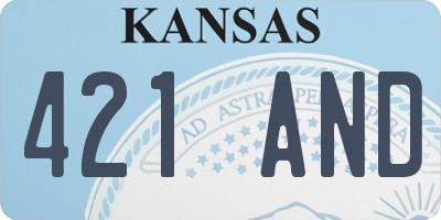 KS license plate 421AND