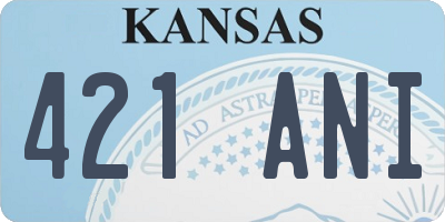 KS license plate 421ANI