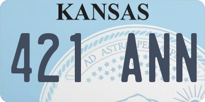 KS license plate 421ANN