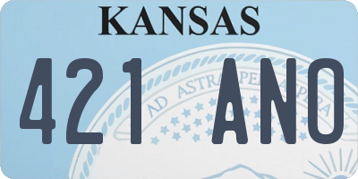 KS license plate 421ANO