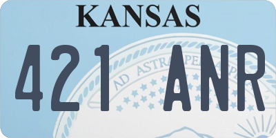KS license plate 421ANR
