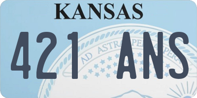 KS license plate 421ANS