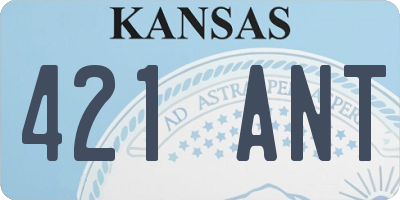 KS license plate 421ANT
