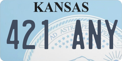 KS license plate 421ANY