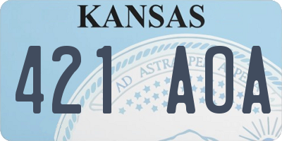 KS license plate 421AOA