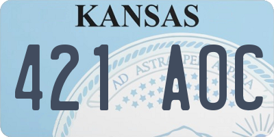 KS license plate 421AOC