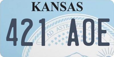 KS license plate 421AOE