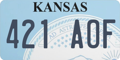 KS license plate 421AOF