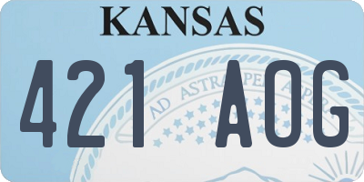 KS license plate 421AOG