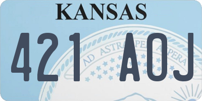 KS license plate 421AOJ
