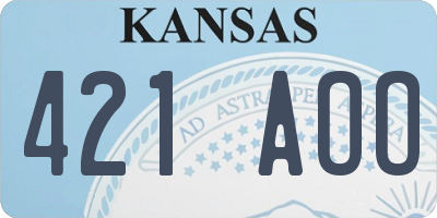 KS license plate 421AOO