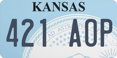 KS license plate 421AOP