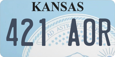 KS license plate 421AOR