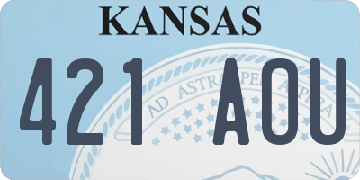 KS license plate 421AOU