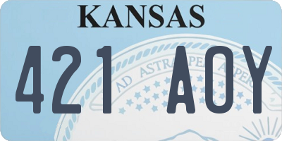 KS license plate 421AOY