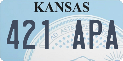 KS license plate 421APA