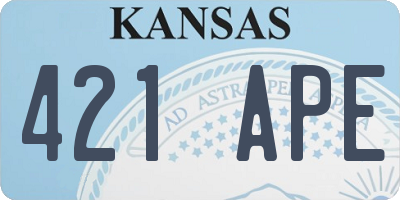 KS license plate 421APE