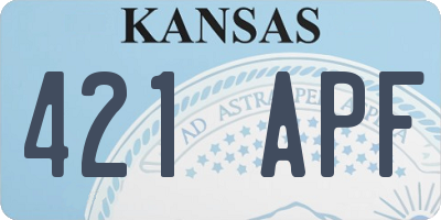 KS license plate 421APF