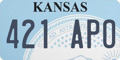 KS license plate 421APO