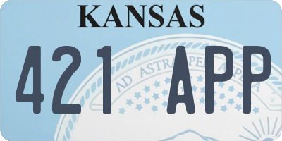 KS license plate 421APP