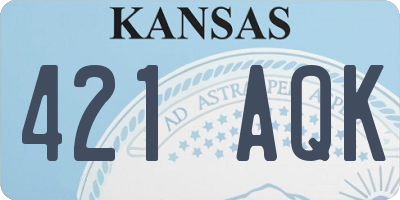 KS license plate 421AQK