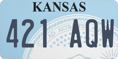 KS license plate 421AQW