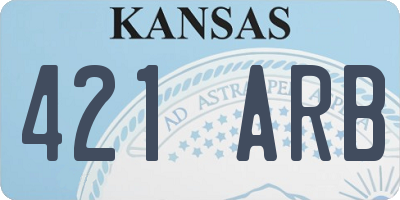 KS license plate 421ARB