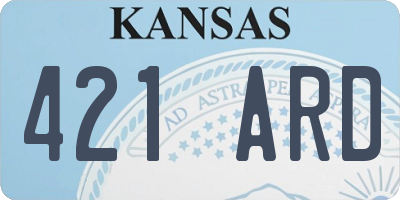 KS license plate 421ARD