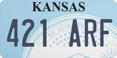 KS license plate 421ARF