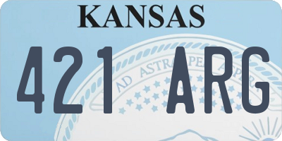 KS license plate 421ARG