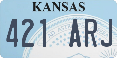 KS license plate 421ARJ