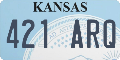 KS license plate 421ARQ