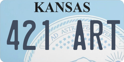 KS license plate 421ART