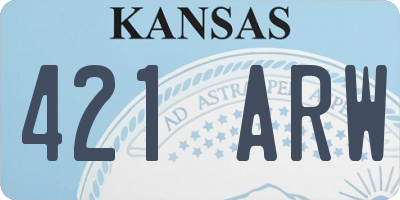 KS license plate 421ARW