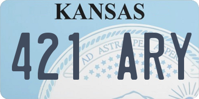 KS license plate 421ARY