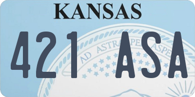 KS license plate 421ASA