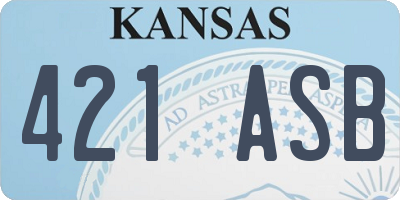 KS license plate 421ASB