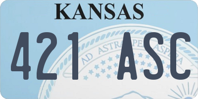 KS license plate 421ASC