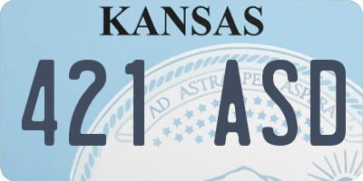 KS license plate 421ASD