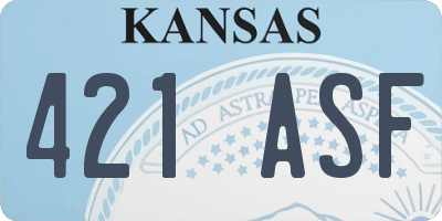 KS license plate 421ASF