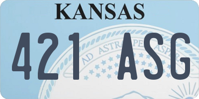 KS license plate 421ASG